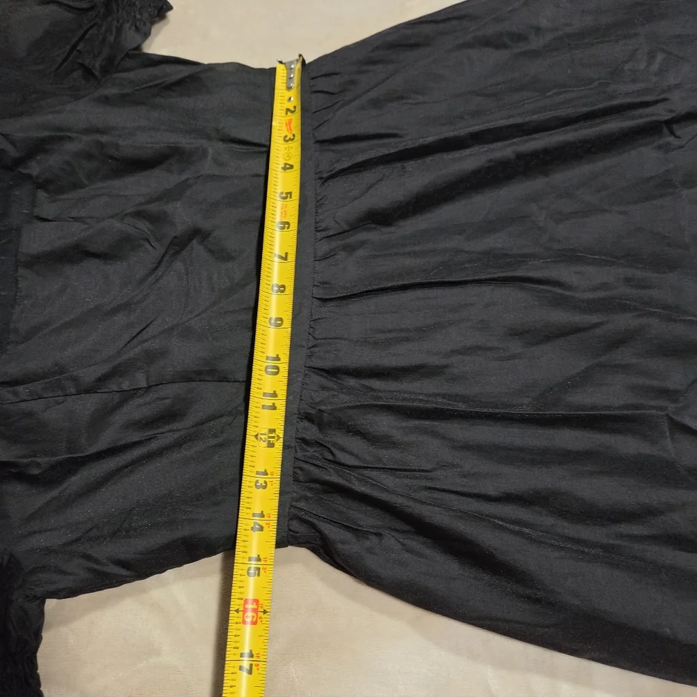 Simple retro Ariella Round Neck Mesh Embroidered Puff Sleeve Dress - Picture 8 of 10